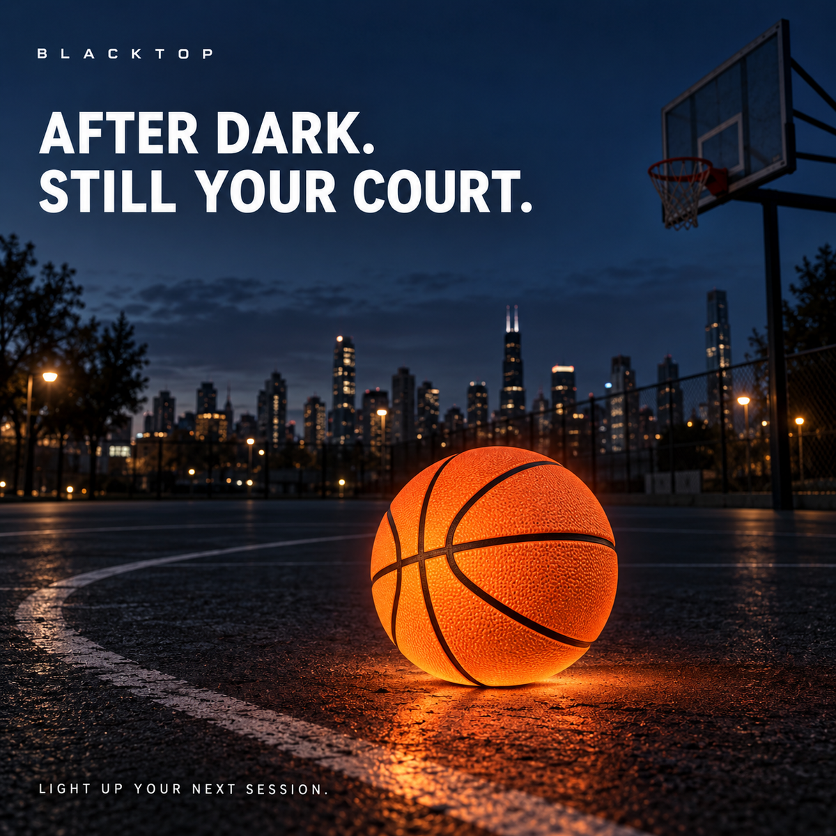 Glow Basketball — Hoop Past Dark